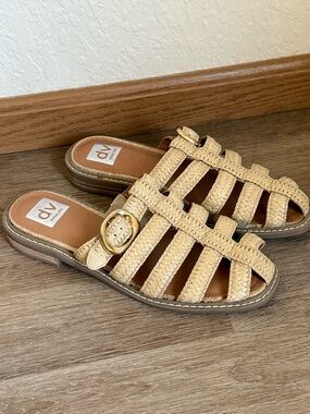 Dolce Vita Falcun Women's Sandals Fisherman Mules Woven Beige Size 7.5